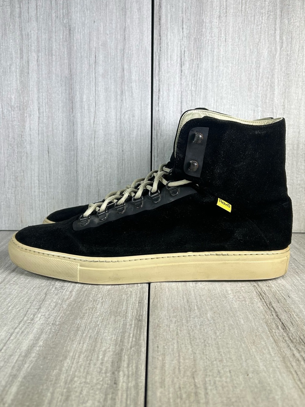 Rem’S Made In Italy Black Suede Leather Sneaker Casual Shoe Mens Size 12 Eur 46 - Picture 4 of 11